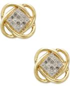 Diamond Accent Knot Earrings In 10k Gold