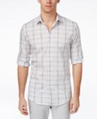 Alfani Men's Plaid Slim-fit Long-sleeve Shirt, Only At Macy's