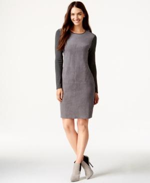 Vince Camuto Faux-suede Front Sheath Dress