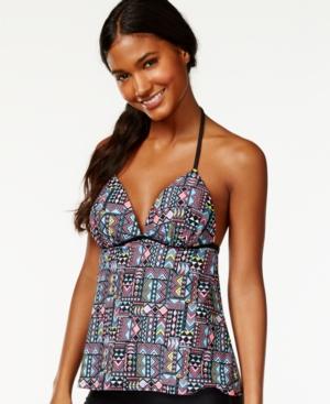 Hula Honey Multicolor Push-up Tankini Top Women's Swimsuit