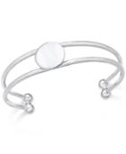 Inc International Concepts Silver-tone Two-row Disc Cuff Bracelet, Created For Macy's