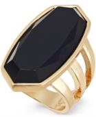 Thalia Sodi Gold-tone Large Jet Stone Drama Ring, Only At Macy's