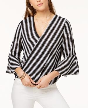 Bcx Juniors' Striped Wrap Top