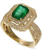 Brasilica By Effy Emerald (1-3/8 Ct. T.w.) And Diamond (3/8 Ct. T.w.) Ring In 14k Gold