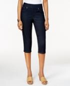 Style & Co. Petite Pull-on Dark Wash Capri Jeans, Only At Macy's