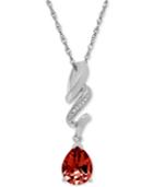 Rhodolite Garnet (2 Ct. T.w.) And Diamond Accent Swirly Pendant Necklace In Sterling Silver