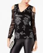 Inc International Concepts Metallic Cold-shoulder Top, Created For Macy's
