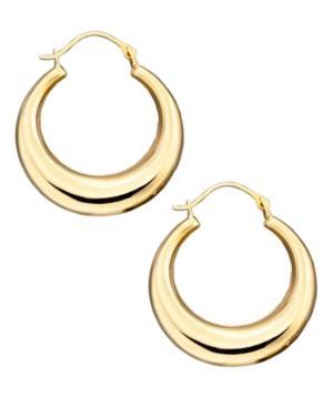 10k Gold Polished Graduated Round Hoop Earrings