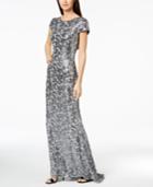 Calvin Klein Sequined Cowl-back Gown