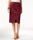 Inc International Concepts Faux-suede Asymmetrical Pencil Skirt, Only At Macy's