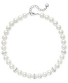 Charter Club Silver-tone Imitation Pearl Crystal Strand Necklace, Only At Macy's