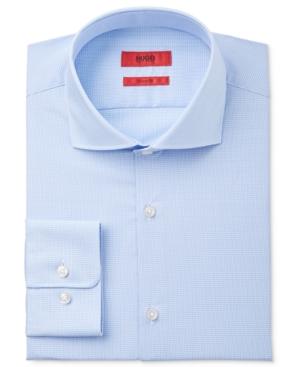 Hugo Men's Fitted Blue Stripe Dress Shirt