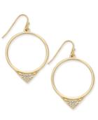 Inc International Concepts Gold-tone Pave Pointed Hoop Drop Earrings, Only At Macy's