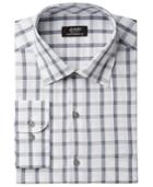 Alfani Men's Classic/regular Fit Performance Stretch Easy-care Windowpane Check Dress Shirt, Created For Macy's