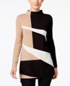 Alfani Colorblocked Mock-neck Sweater, Only At Macy's