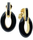Anne Klein Colored Enamel Clip-on Drop Earrings
