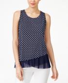 Inc International Concepts Petite Printed Asymmetrical Top, Only At Macy's
