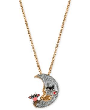 Betsey Johnson Gold-tone Moon Pendant Necklace