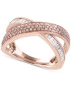 Pave Rose By Effy Diamond Crisscross Ring (5/8 Ct. T.w.) In 14k Rose Gold