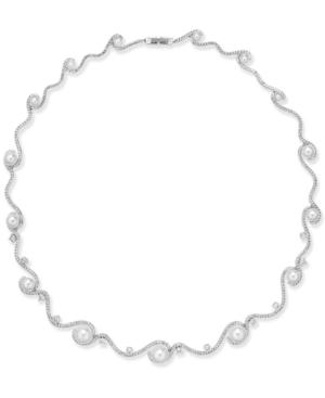 Danori Silver-tone Imitation Pearl Cubic Zirconia Maeva Statement Necklace, Only At Macy's