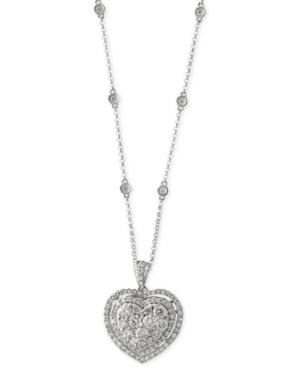 Bouquet By Effy Diamond Heart Pendant Necklace (1-1/8 Ct. T.w.) In 14k White Gold