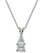 Giani Bernini Cubic Zirconia Oval Pendant Necklace In Sterling Silver, Only At Macy's