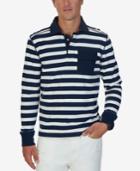 Nautica Men's Slim-fit Striped Long-sleeve Polo