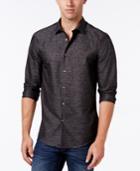 Alfani Collection Men's Textured Heather Long-sleeve Shirt, Classic Fit