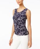 Jm Collection Petite Printed Jacquard Tank, Only At Macy's