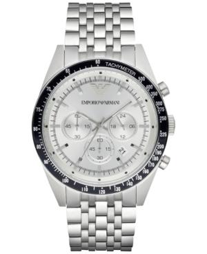 Emporio Armani Men's Chronograph Tazio Stainless Steel Bracelet Watch 46mm Ar6073