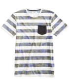 Univibe Men's Blue Camo Stripe Pocket T-shirt