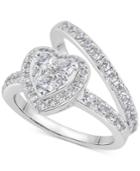 Diamond Heart Halo Bridal Set (1-1/4 Ct. T.w.) In 14k White Gold