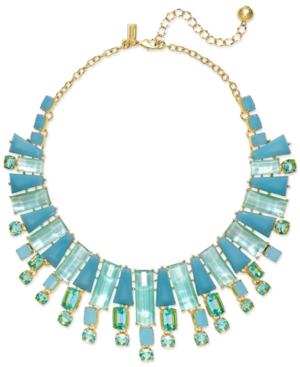 Kate Spade New York 12k Gold-plated Aqua Stone Frontal Necklace