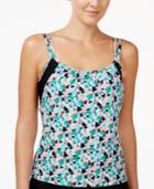 Go By Gossip Prismatic Printed Layered Tankini Top Women's Swimsuit