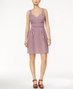 Maison Jules Sleeveless Striped Fit & Flare Dress, Only At Macy's