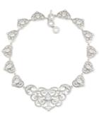 Carolee Silver-tone Crystal Statement Necklace
