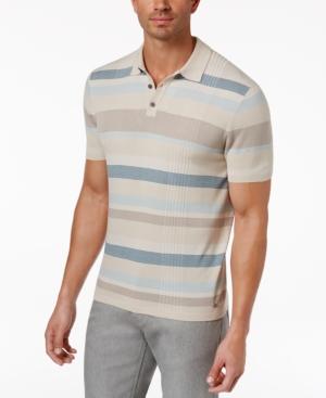 Alfani Men's Striped Knit-polo, Only At Macy's
