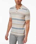 Alfani Men's Striped Knit-polo, Only At Macy's