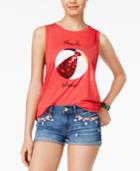 Freeze 24-7 Juniors' Sequined Beach Graphic Tank Top