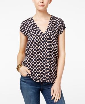 Tommy Hilfiger Pleated Floral-print Top