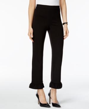 Alfani Prima Ruffed Straight-leg Pants, Only At Macy's