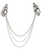 Deepa Silver-tone Rhinestone Draped Hair Clip