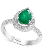Gemstone Bridal By Effy Emerald (9/10 Ct. T.w.) & Diamond (3/8 Ct. T.w.) Ring In 18k White Gold