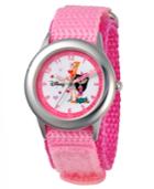 Disney Watch, Kid's Candace And Isabella Time Teacher Pink Velcro Strap 30mm W000379
