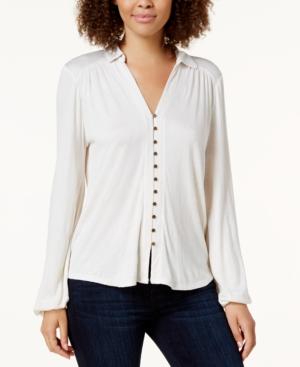 Lucky Brand Textured Poet Shirt