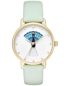 Kate Spade New York Women's Metro Mint Splash Leather Strap Watch 34mm Ksw1286