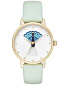Kate Spade New York Women's Metro Mint Splash Leather Strap Watch 34mm Ksw1286