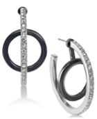 Alfani Two-tone Pave Double-hoop Earrings, Created For Macy's