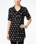 Style & Co. Petite Printed Mesh Tunic, Only At Macy's