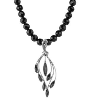 Carolyn Pollack Black Spinel Cascading Necklace In Sterling Silver